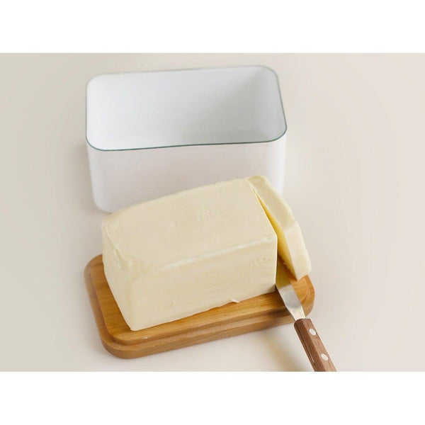 野田琺瑯 ホーローバター皿 木蓋付 450g