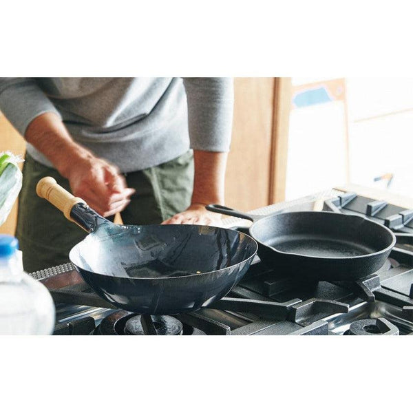 山田工業 丸底鉄鍋 木柄(1.2mm)