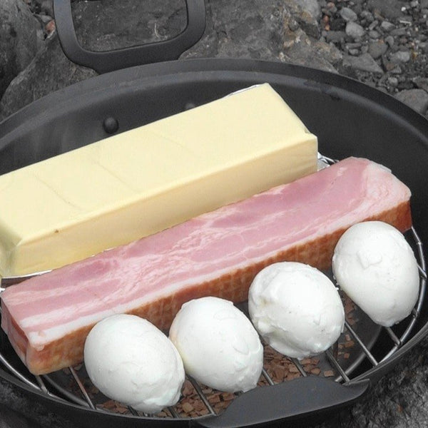 Ptygrace 鉄製スモーカー 耐久性スモーキングポット&グリル キャンプ用 27cm