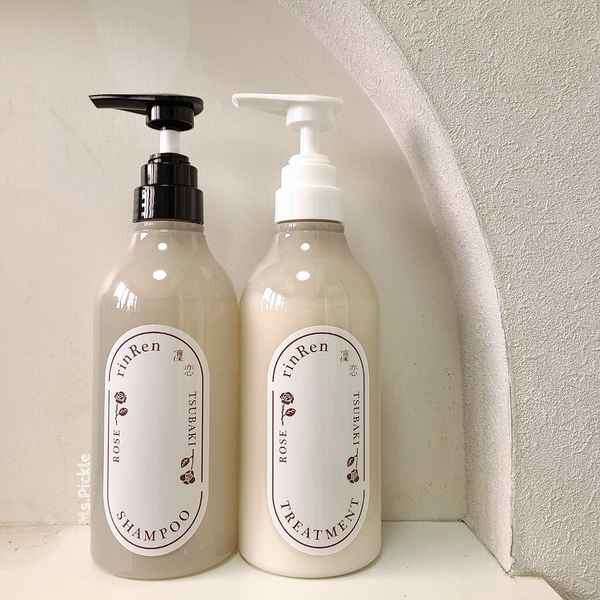 リンレン シャンプー ローズ&ツバキ ヴィーガンヘアリペアシャンプー 480ml