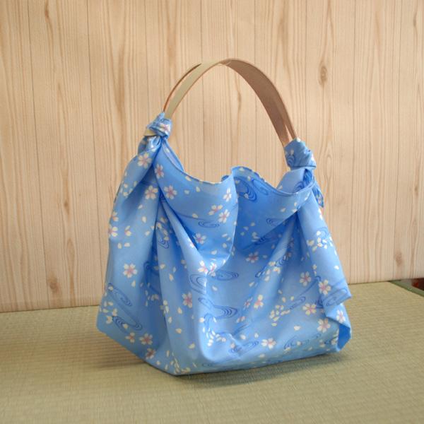 風呂敷 青嵐 櫻流水 水色 綿 48cm・70cm