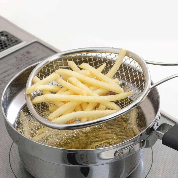 シモムラ フライヤー用スキマー ステンレス製 ラージホール メッシュスクープ 30cm