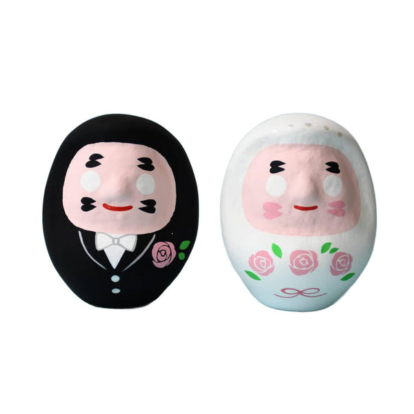 白河だるま 新郎新婦ペアだるまセット 8.5cm