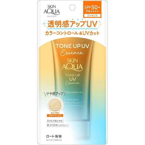 スキンアクア トーンアップUVエッセンス ティンテッドサンスクリーン ラテベージュ SPF50+ 80g