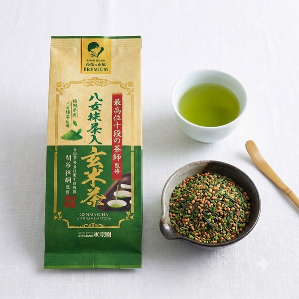 水草園 玄米茶 玄米と八女抹茶のブレンド 120g