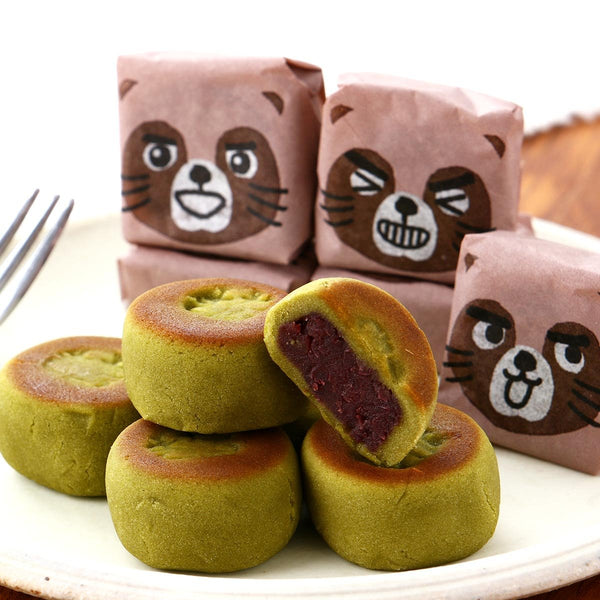たぬきまんじゅう 日本の伝統的な一口サイズの抹茶ケーキ(3個入り)