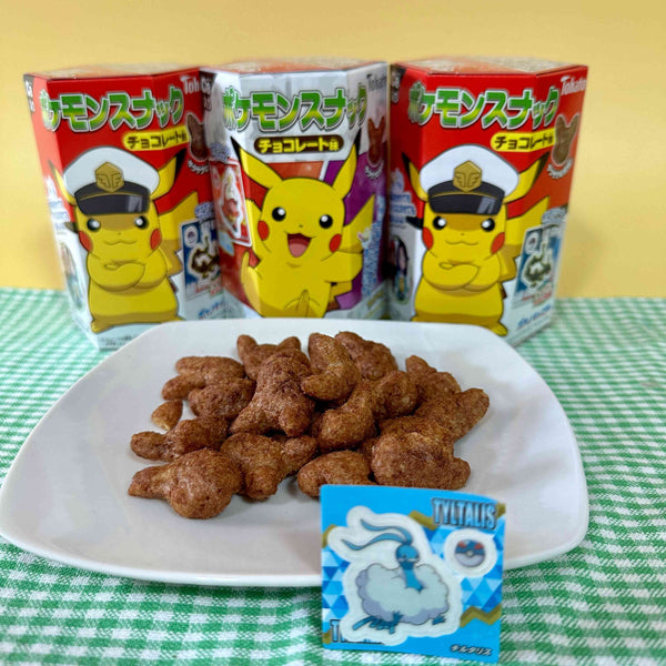 東ハト ピカチュウ型チョコレートコーンパフスナック + ポケモンステッカー 23g (3個パック)