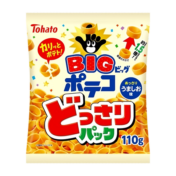 東ハト ポテコ リング型ポテトチップス うすしお味 ビッグ 110g (3個パック)