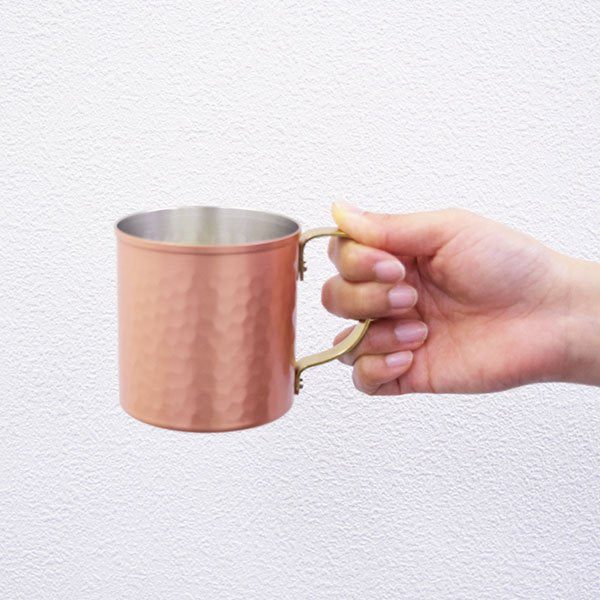 和平フレイズ 槌目銅マグカップ モスクワミュールカップ ハンドル付き 360ml