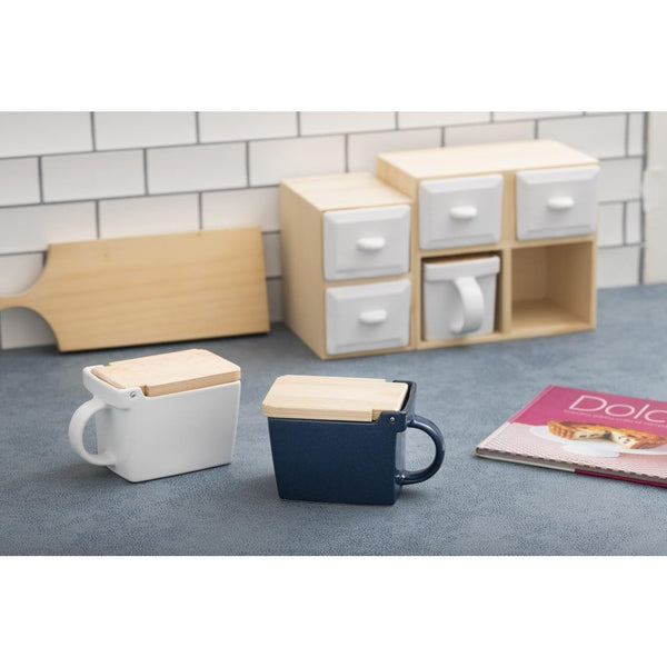 ゼロジャパン ソルトボックス セラミックキッチンコンテナー ホワイト 420ml