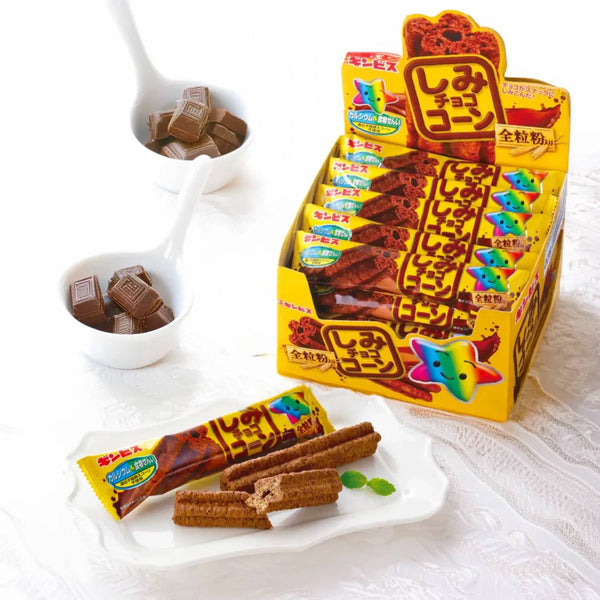 ギンビス しみチョコスティック チョコレートコーティングコーンパフスナック（10個入り）
