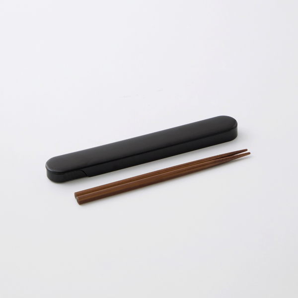 365methods ケース付黒すべり止め木製箸セット 18cm