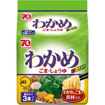 エースコック わかめラーメン インスタントラーメン 3食入り