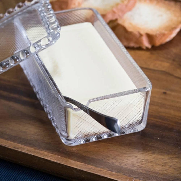 アデリア クラシック エレガント ガラス バターコンテナ ディッシュ 1/2ポンド