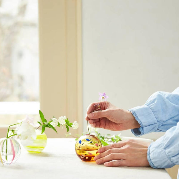 アデリアグラス 手毬小花生 夕雲文 65mm