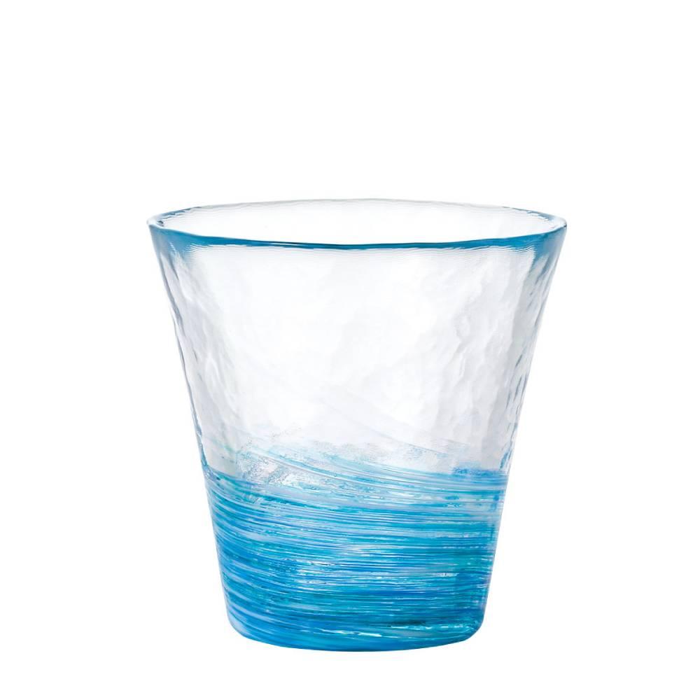 アデリア ハンドメイド ドリンクグラス ソフトスワーリング ブルーパターン 260ml