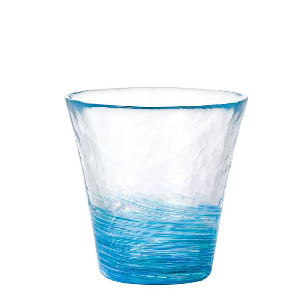 アデリア ハンドメイド ドリンクグラス ソフトスワーリング ブルーパターン 260ml