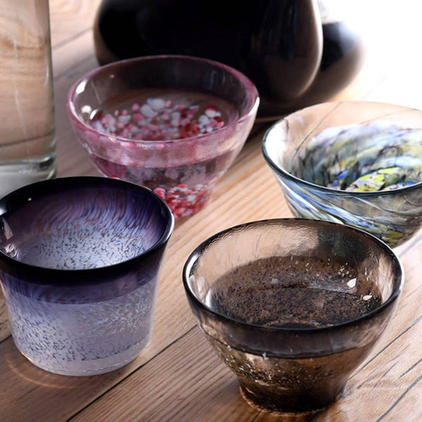 アデリア ハンドメイド 酒器 ショットグラス 素朴なメタリックパターン 85ml