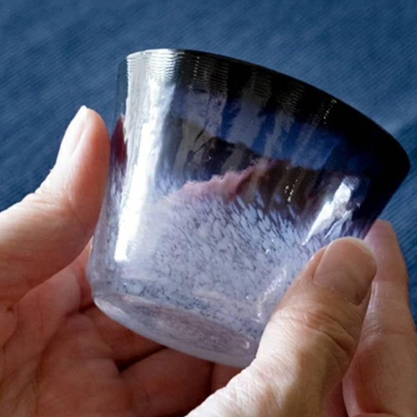 アデリア ハンドメイド 酒器 ショットグラス 鮮やかな紫の模様 75ml