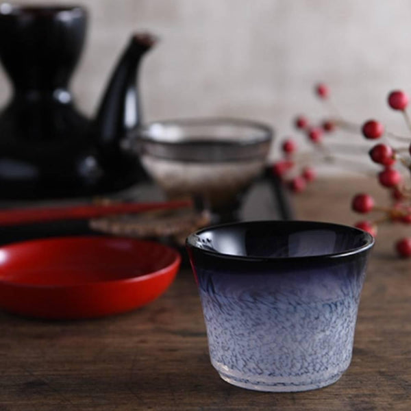 アデリア ハンドメイド 酒器 ショットグラス 鮮やかな紫の模様 75ml