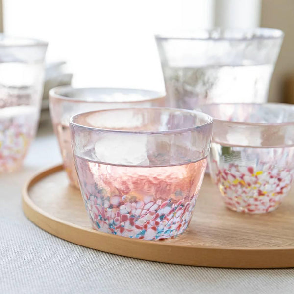 アデリアハンドメイド桜デザインドリンキンググラス190ml（ペアセット）