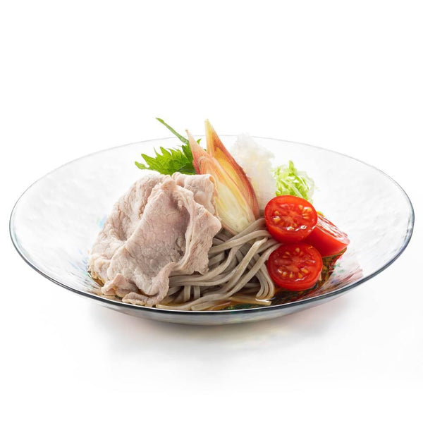 アデリア・ラージ・ガラス・サービング・プレート ブルー花火デザイン 230mm