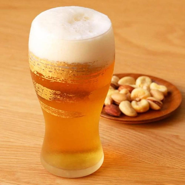 アデリア プレミアム ゴールドパターン フロストビールグラス 380ml