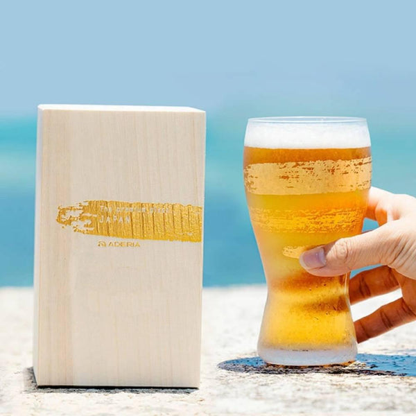 アデリア プレミアム ゴールドパターン フロストビールグラス 380ml