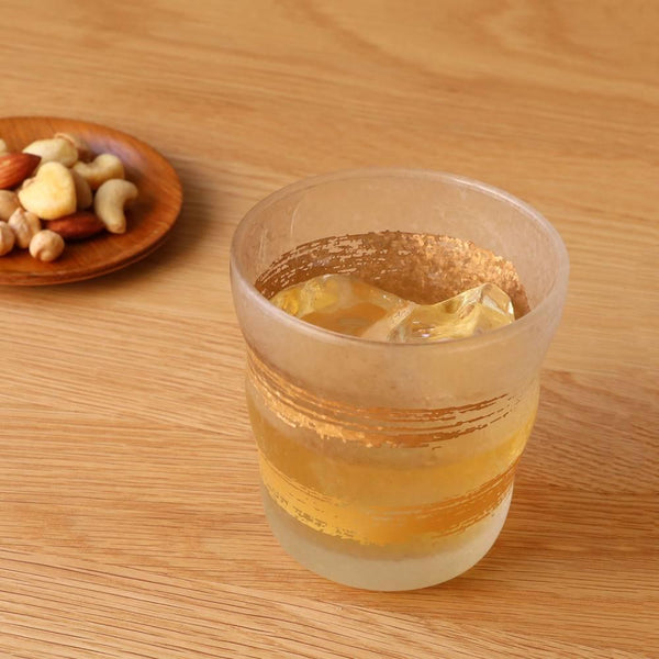 アデリア プレミアム ゴールドパターン フロスト オールドファッション ロックグラス 335ml