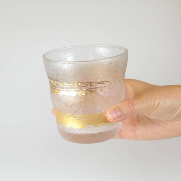 アデリア プレミアム ゴールドパターン フロスト オールドファッション ロックグラス 335ml