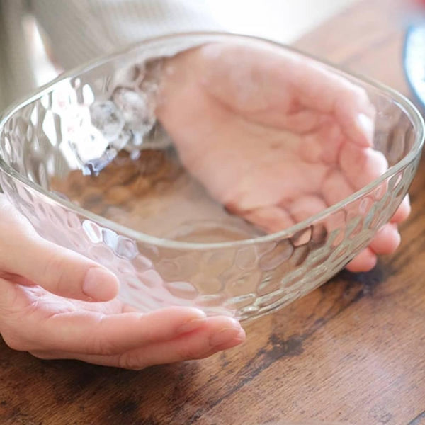 アデリア スクエアボウル 大 ディンプルガラス サービングディッシュ 165mm