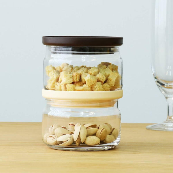 アデリア スタッキングガラスキャニスター キッチン収納容器 360ml