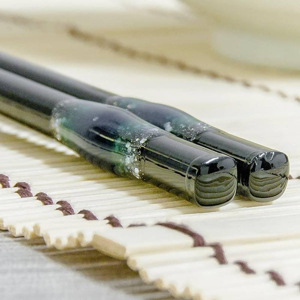 青葉食洗機対応箸 オーシャンレジンデザイン ブラック 23cm