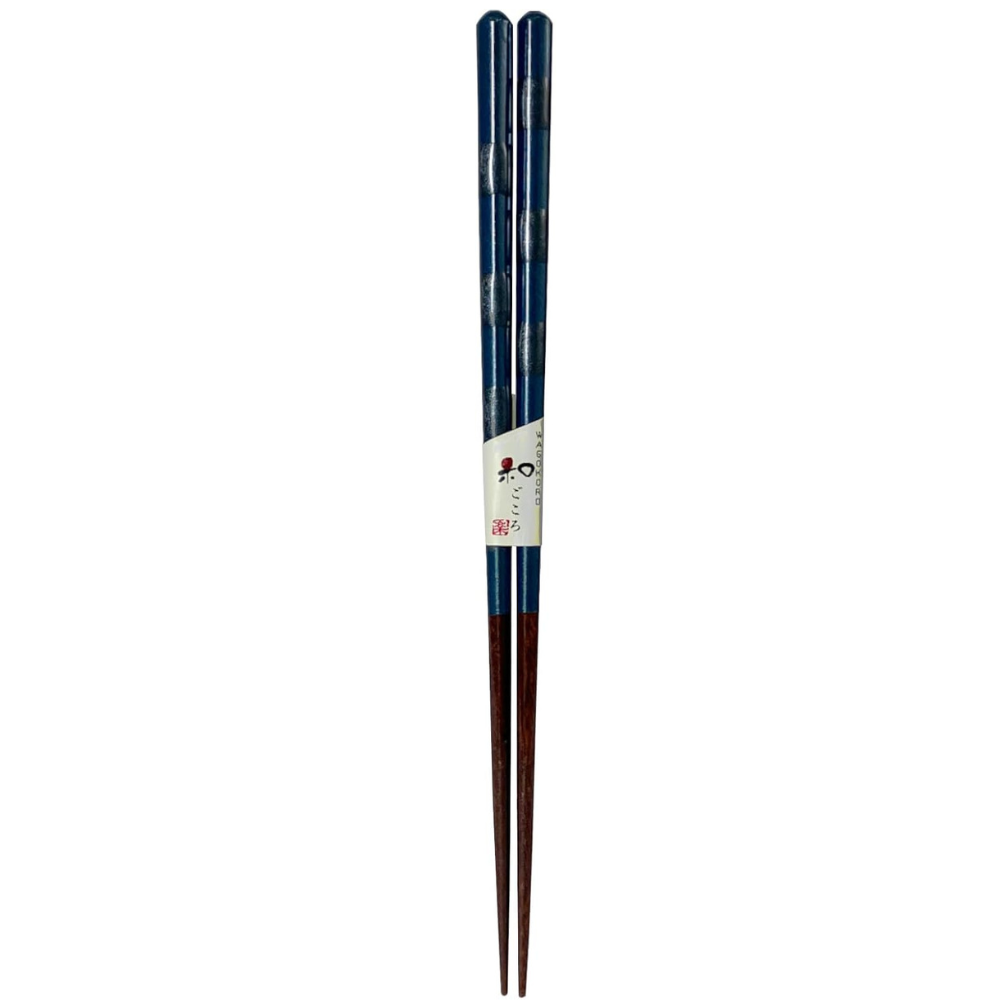 青葉 食洗機対応 木製箸 無双 ブルー 26cm