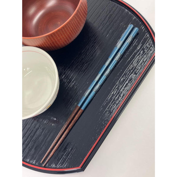 青葉 食洗機対応 木製箸 無双 ブルー 26cm