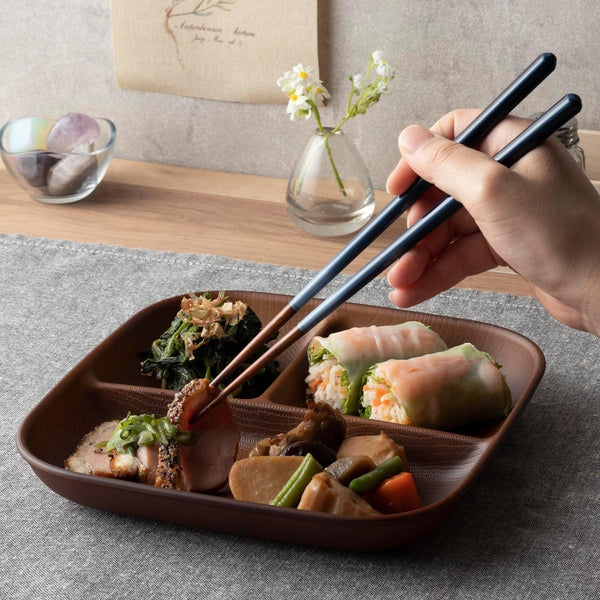 アオバ 食器洗い機対応 木製箸 オーシャンブルー 23cm