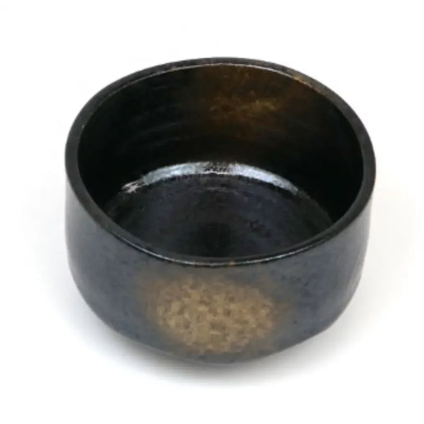 茶碗 手作り美濃焼 黒と金の抹茶碗