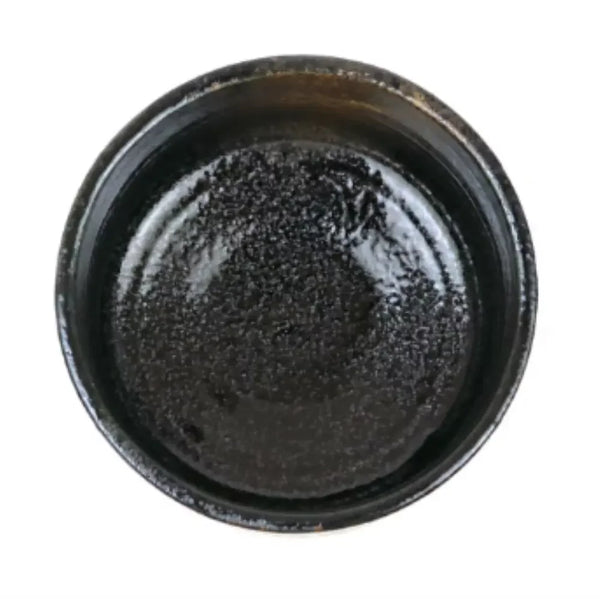 茶碗 手作り美濃焼 黒と金の抹茶碗
