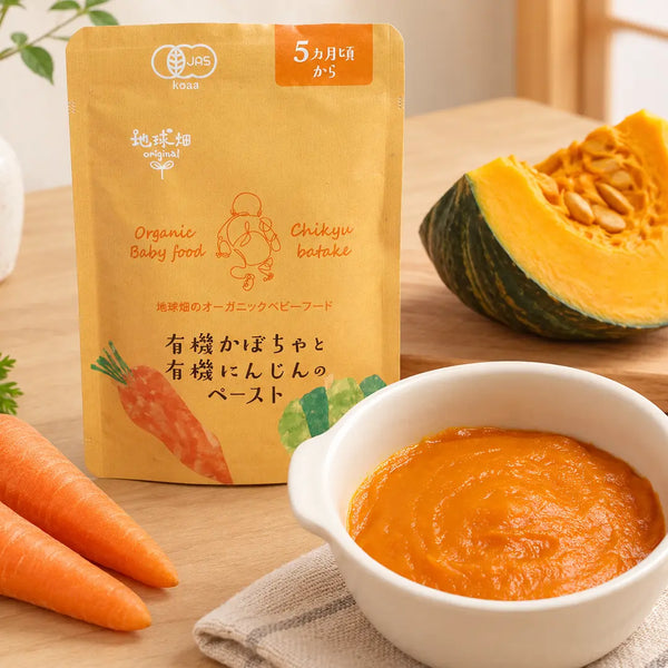 地球畑 オーガニック にんじん＆かぼちゃ ベビーフード パウチ 5ヶ月頃 80g