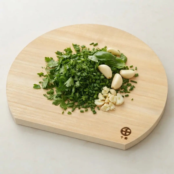 Chitose Wooden Cutting Board Round Shape Chopping Board 30×26cm