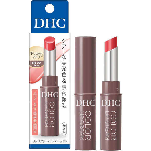 DHC カラーリップクリーム 無香料 ナチュラルリップスティック レッド 1.4g