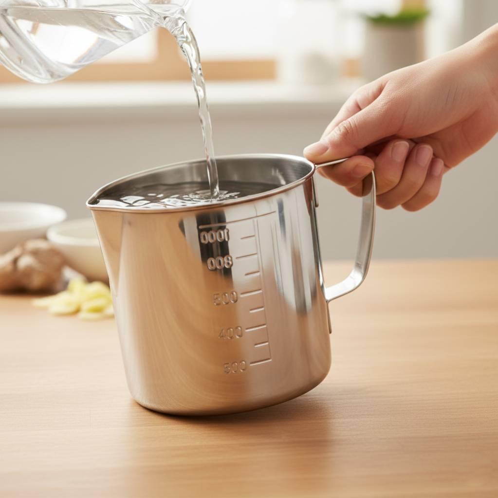 耐久性のあるステンレス製計量カップ（注ぎ口付き）500ml