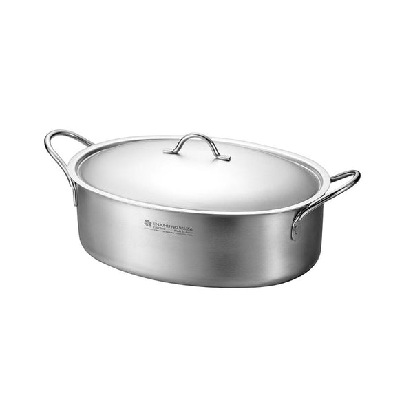 エンジュク オーバル ツーハンドル ストックポット オーブン対応 28cm 4.3L