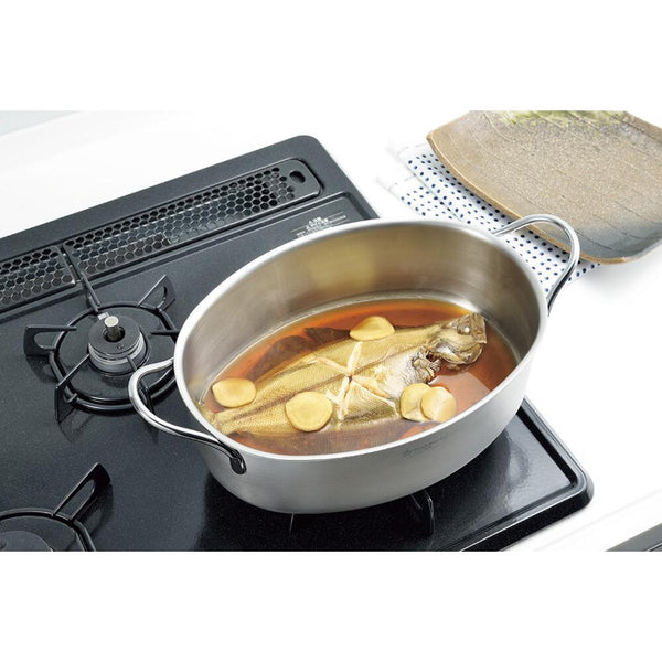エンジュク オーバル ツーハンドル ストックポット オーブン対応 28cm 4.3L