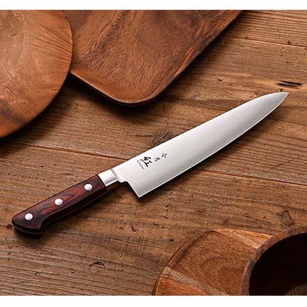 富士紅 牛刀 モリブデンバナジウム 日本製シェフナイフ 210mm