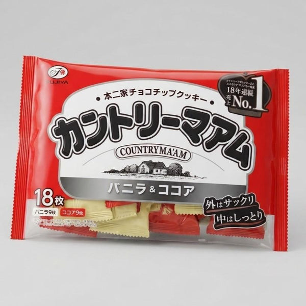 フジヤ・カントリー MA'AM バニラ＆ココア ソフトチョコチップクッキー 18個入り