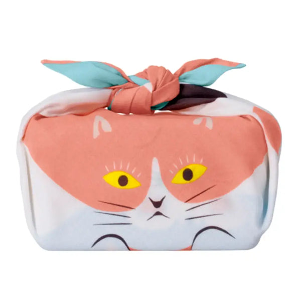 風呂敷 モダン かわいい 猫の顔柄 小判 48cm