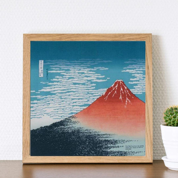 風呂敷 赤富士 浮世絵 綿風呂敷 48x48cm