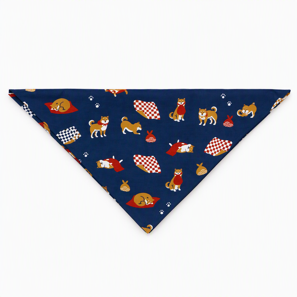 風呂敷 柴犬 紺 綿 70cm