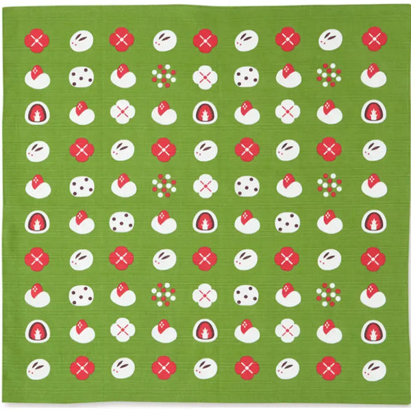 ふろしき 和菓子 緑 綿風呂敷 50cm